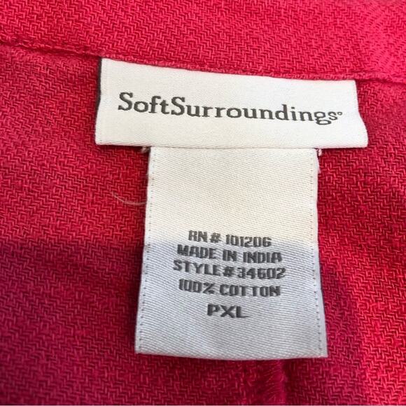 Soft Surroundings bright pink open sleeve v neck top size Petite Extra Large PXL - Picture 12 of 16
